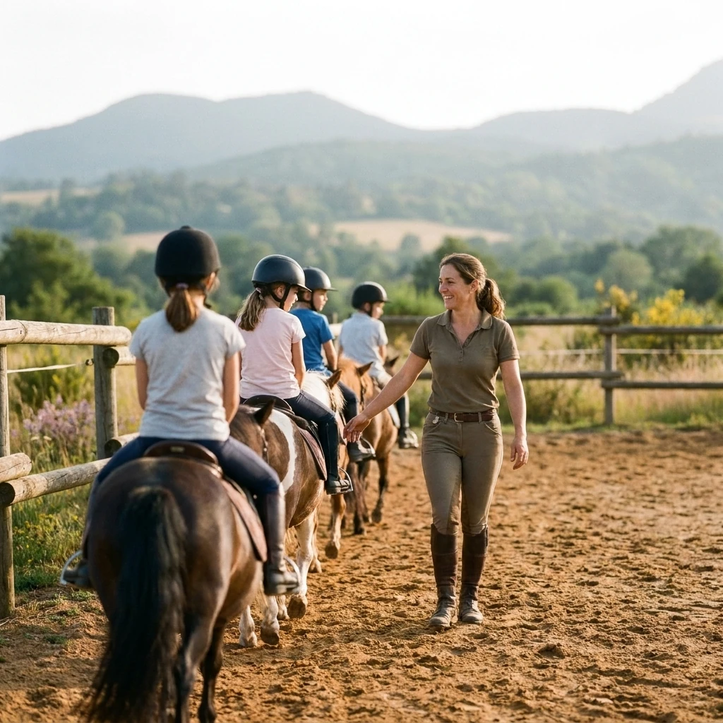 Cours de poney à Bromont-Lamothe, Puy-de-Dôme